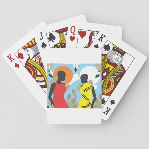 Feminist abstract art poker cards