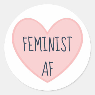 "Feminist AF" Classic Round Sticker