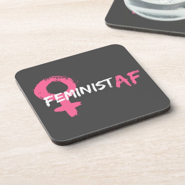 Feminist AF Female Symbol Beverage Coaster (Left Side)