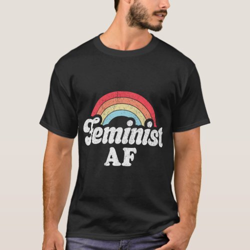 Feminist AF Retro Vintage 60s 70s Style Women Femi T_Shirt