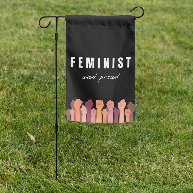Feminist And Proud Garden Flag (In SItu)