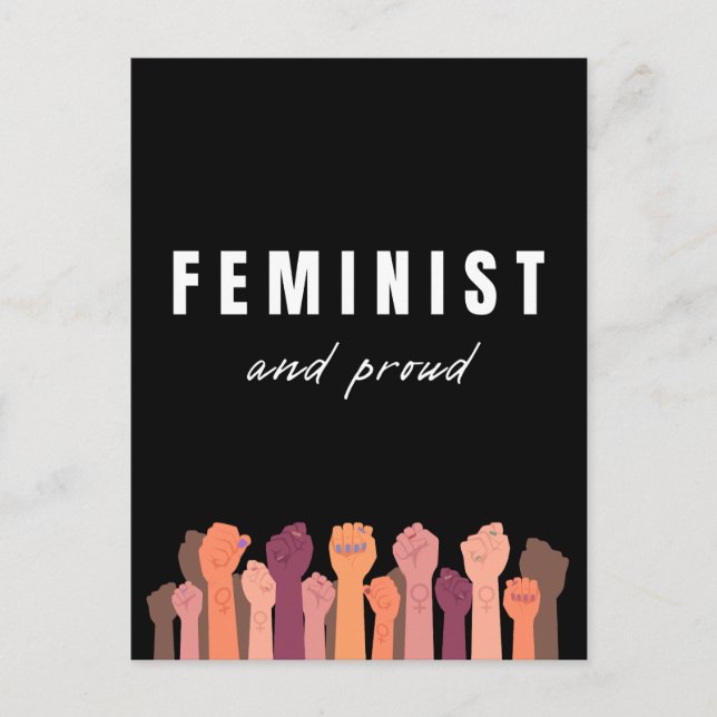 Feminist And Proud Postcard (Front)