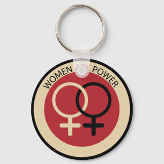 Feminist art "Women are Power" red black Keychain