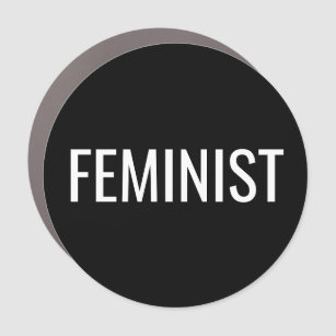 Feminist black and White minimalist modern Car Magnet