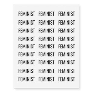 Feminist black letters simple modern temporary tattoos