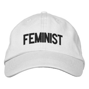Feminist black white modern bold embroidered baseball cap