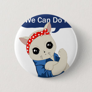 Feminist Cat Button