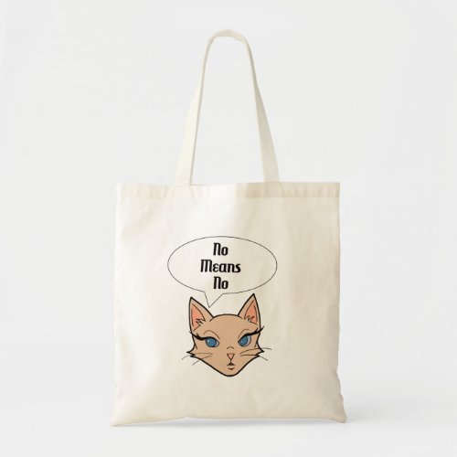 Feminist Cat Cartoon Illustration Tote Bag