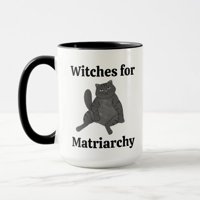 Feminist Cat Mom Astrology Tarot Zodiac Witch Mug (Left)