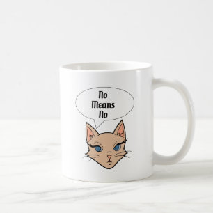 Feminist Cat Political Cartoon Illustration Coffee Mug