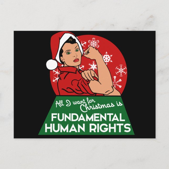 Feminist Christmas Holiday Postcard (Front)