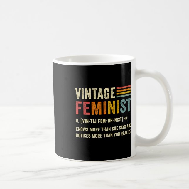 Feminist Definition Knows More Than She Says Retro Coffee Mug (Right)