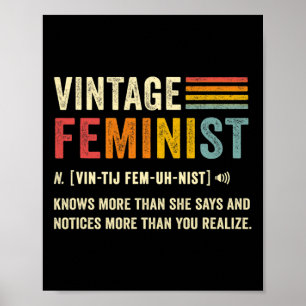 Feminist Definition Knows More Than She Says Retro Poster