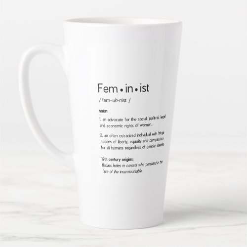 Feminist dictionary definition twist of humor latte mug