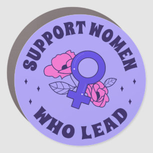 Feminist Elections - Support Women Who Lead V Car Magnet