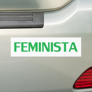 Feminist feminista in Spanish green white modern Bumper Sticker