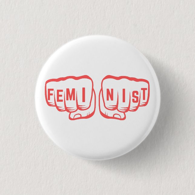 Feminist Fist Girl Power GRL Power Women Sign Button (Front)