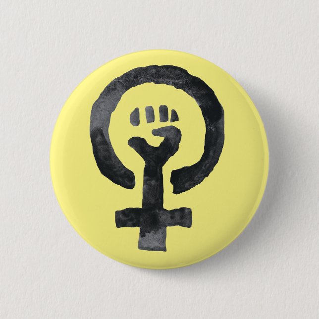 Feminist Fist Symbol Button (Front)