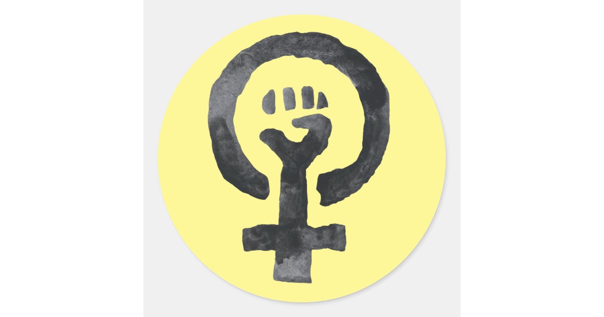 Feminist Fist Symbol Classic Round Sticker Zazzle 