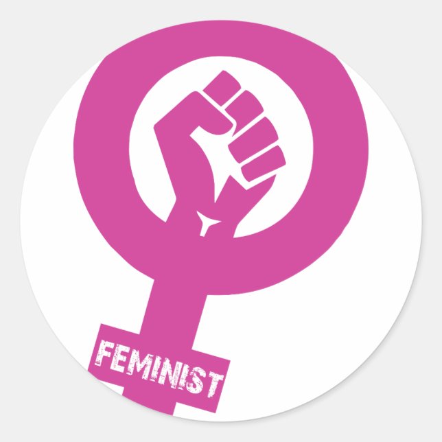 Feminist Gender Rights Symbol Classic Round Sticker (Front)