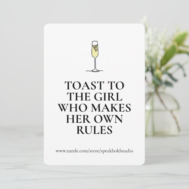 Feminist Gift Card Sassy Quote for Confident Women (Standing Front)