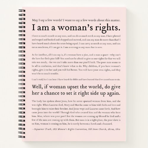 Feminist Gift Womens Rights Sojourner Truth quote Notebook