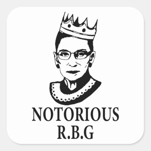 Feminist Gifts Ruth Bader Ginsburg Notorious RBG Square Sticker