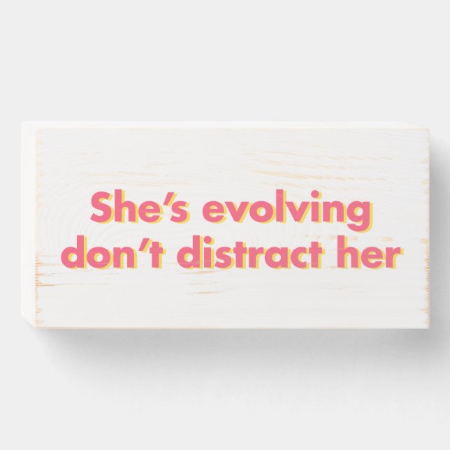 Feminist Glirl Power Quote Female Empowerment Wooden Box Sign (Front Horizontal)