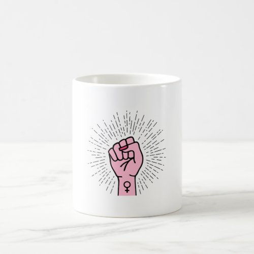 Feminist hand with female symbol coffee mug