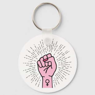 Feminist hand with female symbol keychain