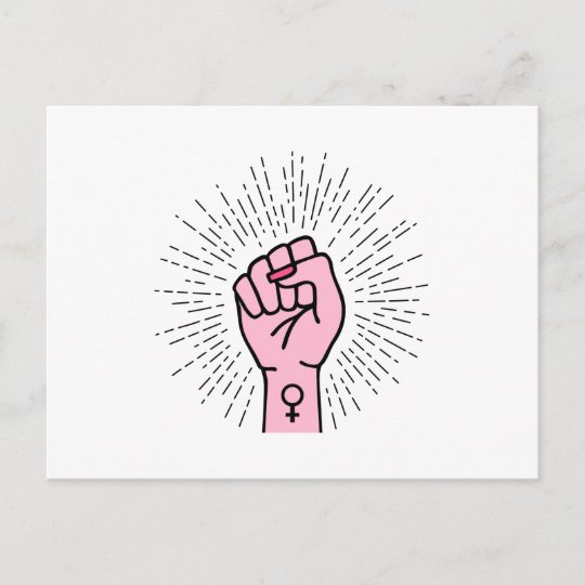 Feminist Hand With Female Symbol Postcard