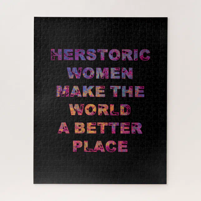 Feminist HERstoric Women Make a Better World Jigsaw Puzzle (Vertical)