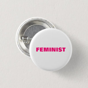 Feminist Hot pink, magenta, fuchsia button