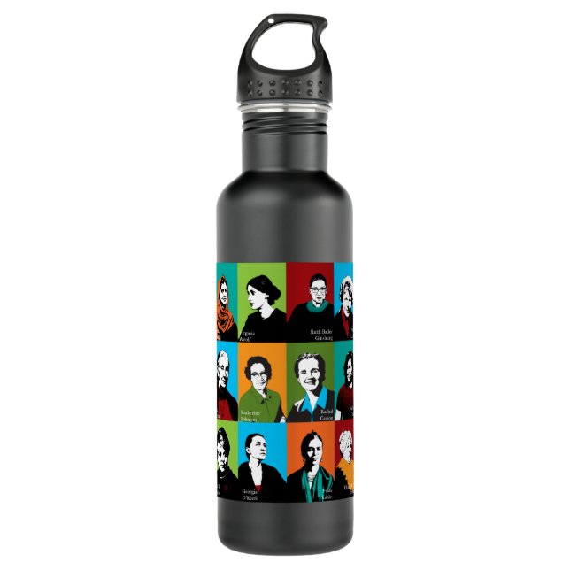Feminist Icons  Stainless Steel Water Bottle (Front)