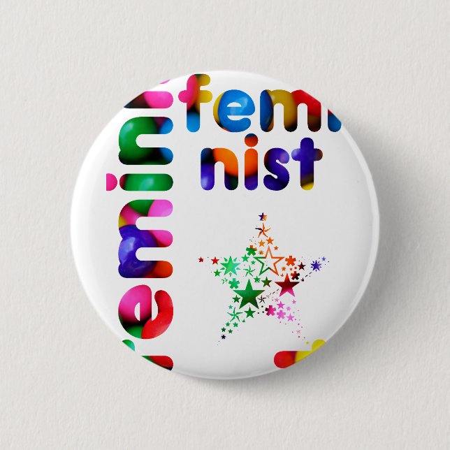 Feminist Jellybean Button (Front)