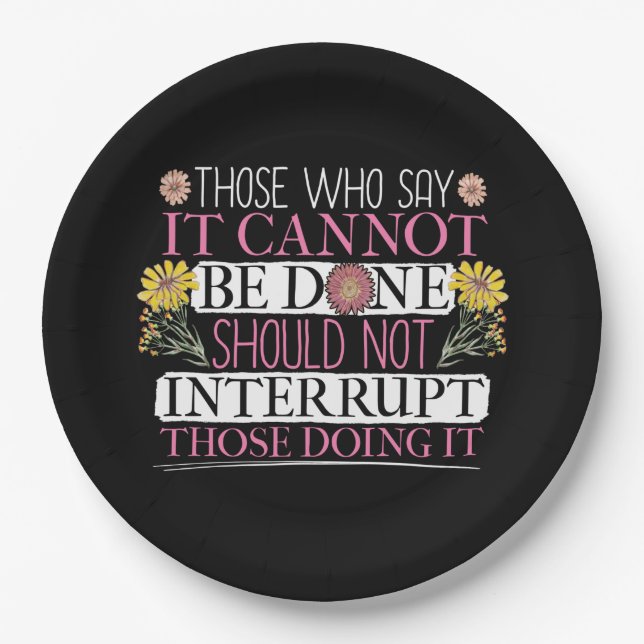 Feminist Leader Empowered Women Quote Paper Plates (Front)