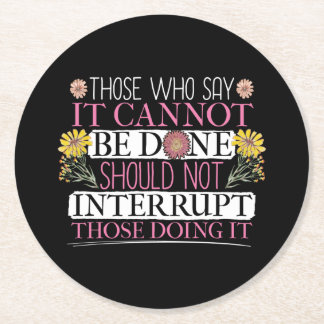Feminist Leader Empowered Women Round Paper Coaster