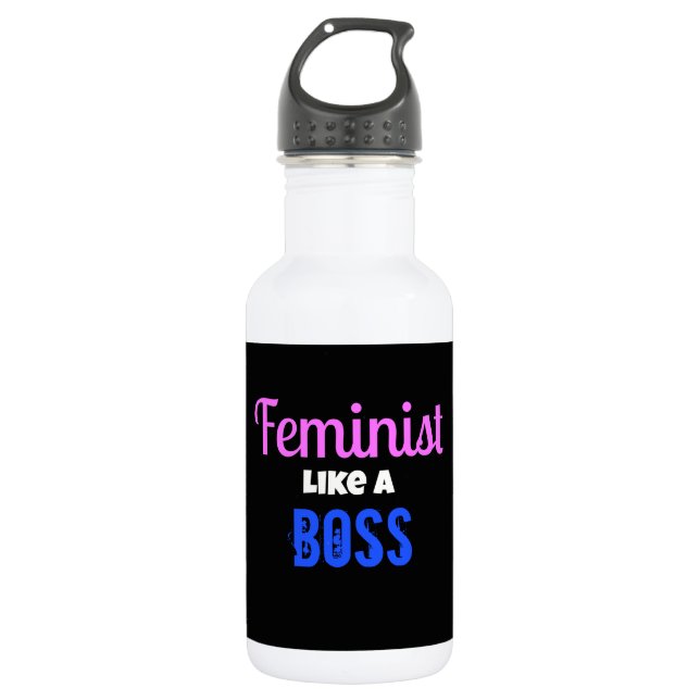 Feminist Like A  Boss Water Bottle (Front)