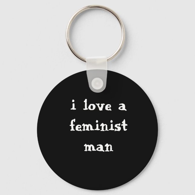 Feminist Man Keychain (Front)
