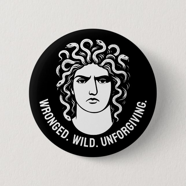 Feminist Medusa Icon Button (Front)