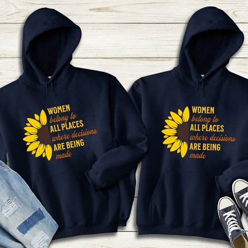 Feminist Mothers Day Gift Ruth Bader Sunflower Hoodie