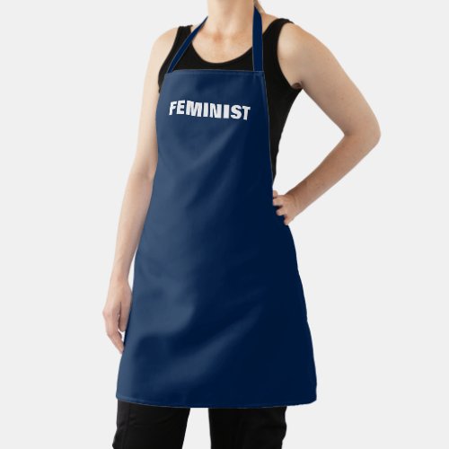 Feminist navy blue white Apron