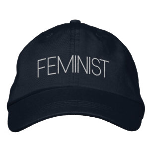 Feminist navy blue white modern embroidered baseball cap