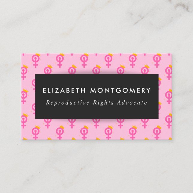Feminist Pink Business Card (Front)