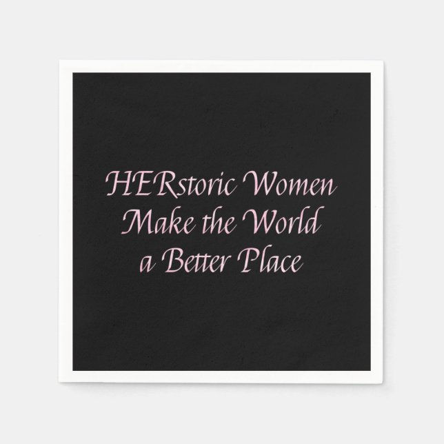 Feminist Pink Girly Feminism Quote - Historic Napkins (Front)