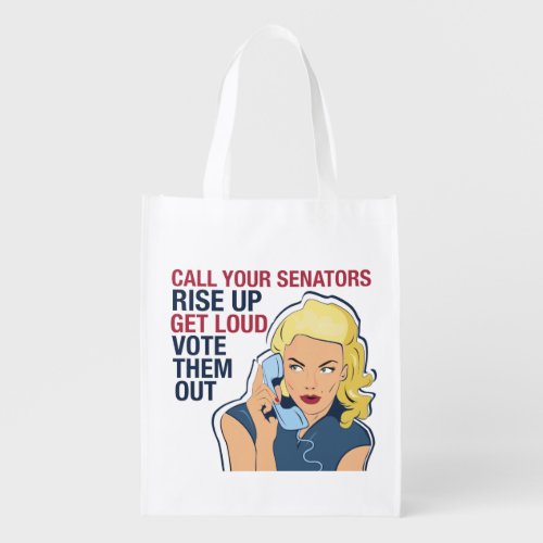 Feminist Political Activist Democrat Women Voters Grocery Bag