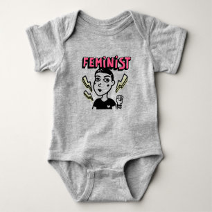 Feminist Pop Art Girl Baby Bodysuit