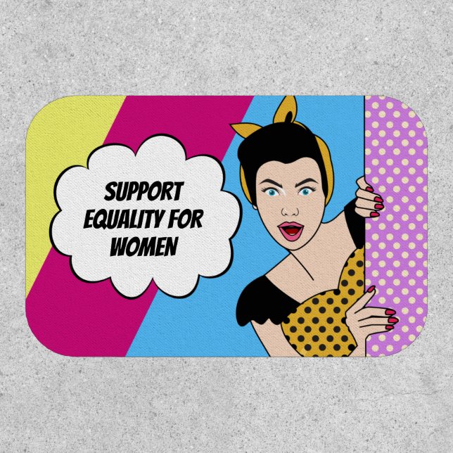 Feminist Pop Art Support Equality for Women Retro Patch (Front)
