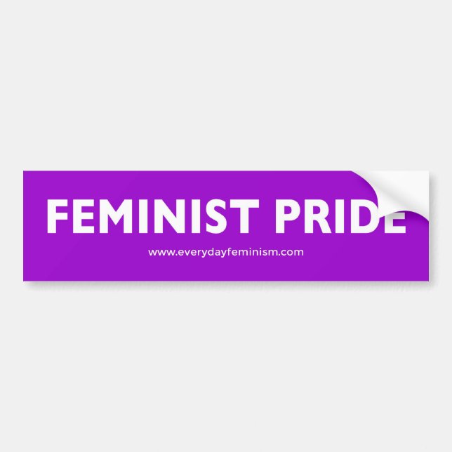 'FEMINIST PRIDE' Bumper Sticker [Purple] (Front)