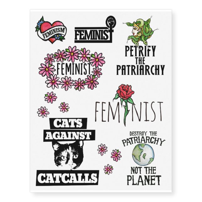 Feminist Pride Pack Temporary Tattoos (Front)